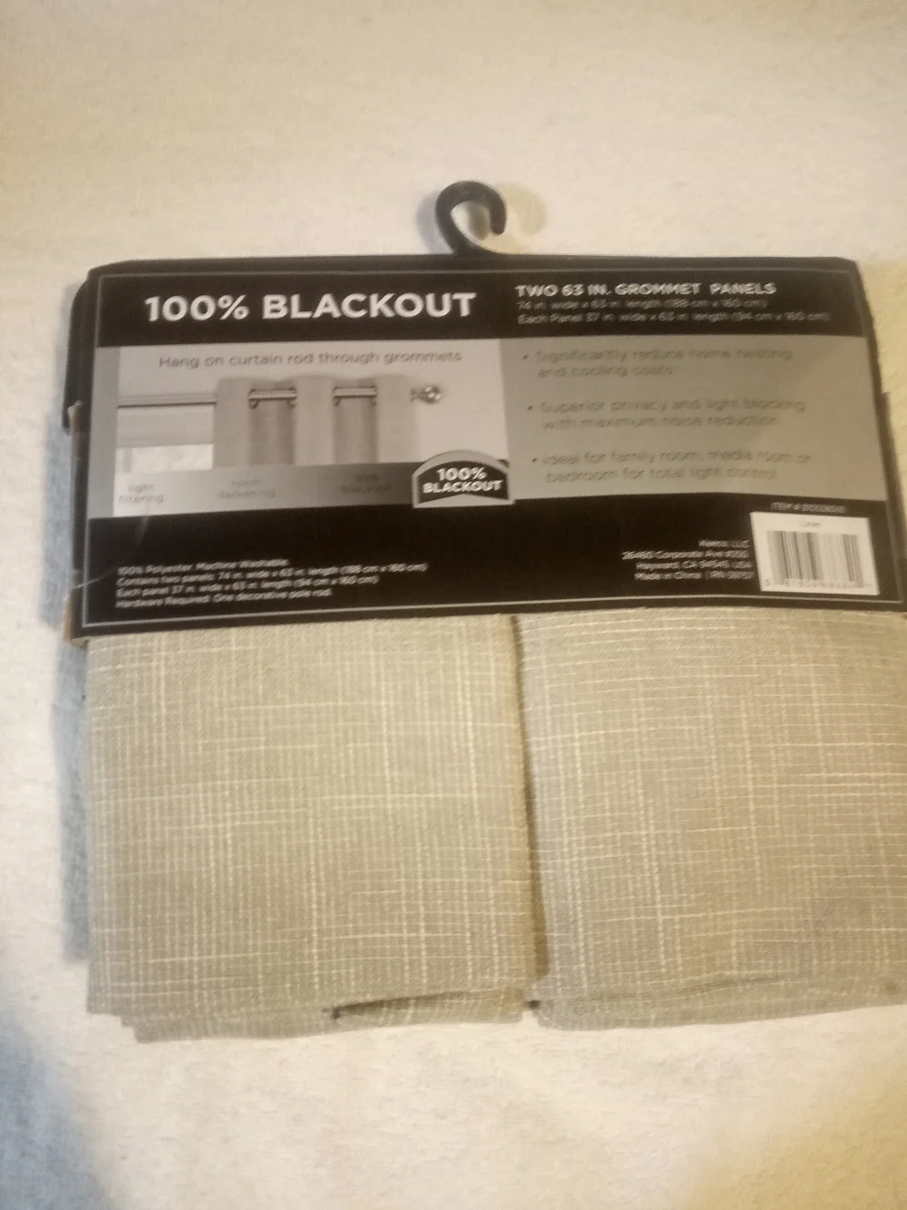 Eclipse Absolute Zero 100% Blackout Grommet Curtain Panels in Linen Beige
